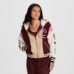Champion Women's Multicolor Varsity Zip-Up Jacket Size L